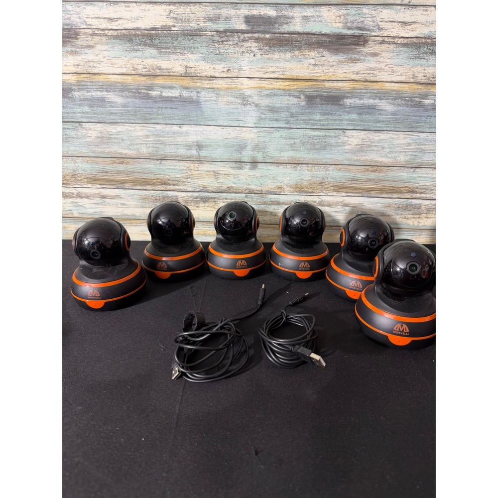 Morvelli Security Camera Lot of 6 Black Orange Excellent 1080P Pan‎ Tilt WiFi IP